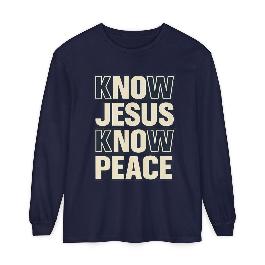 Know Jesus Know Peace Long Sleeve T-Shirt