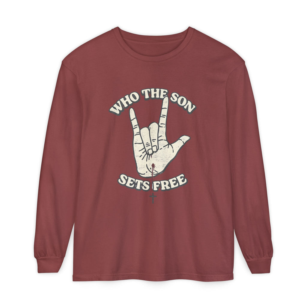 Who The Son Sets Free Long Sleeve T-Shirt