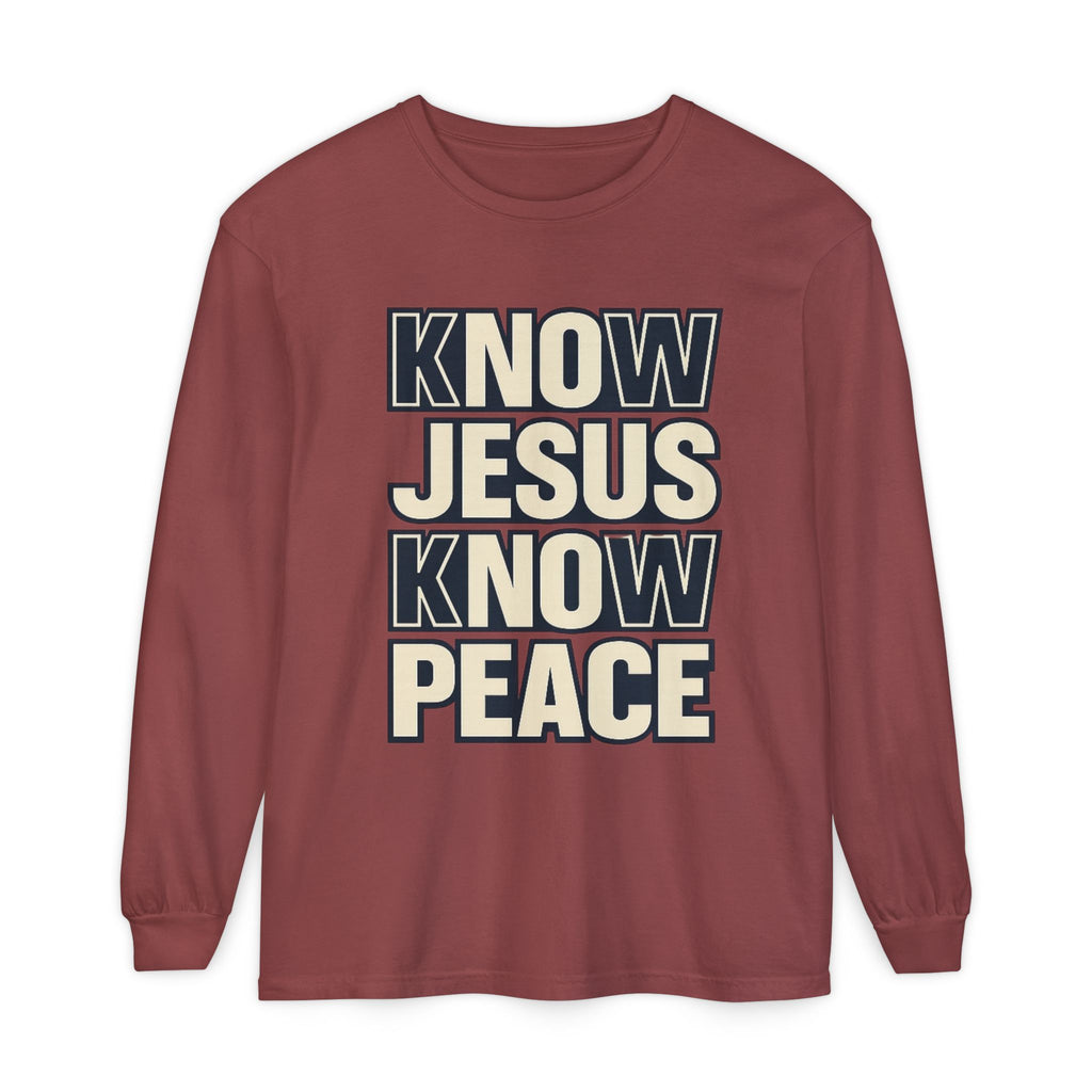 Know Jesus Know Peace Long Sleeve T-Shirt