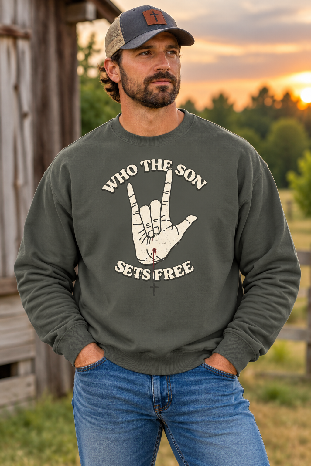 Who The Son Sets Free Crewneck Sweatshirt
