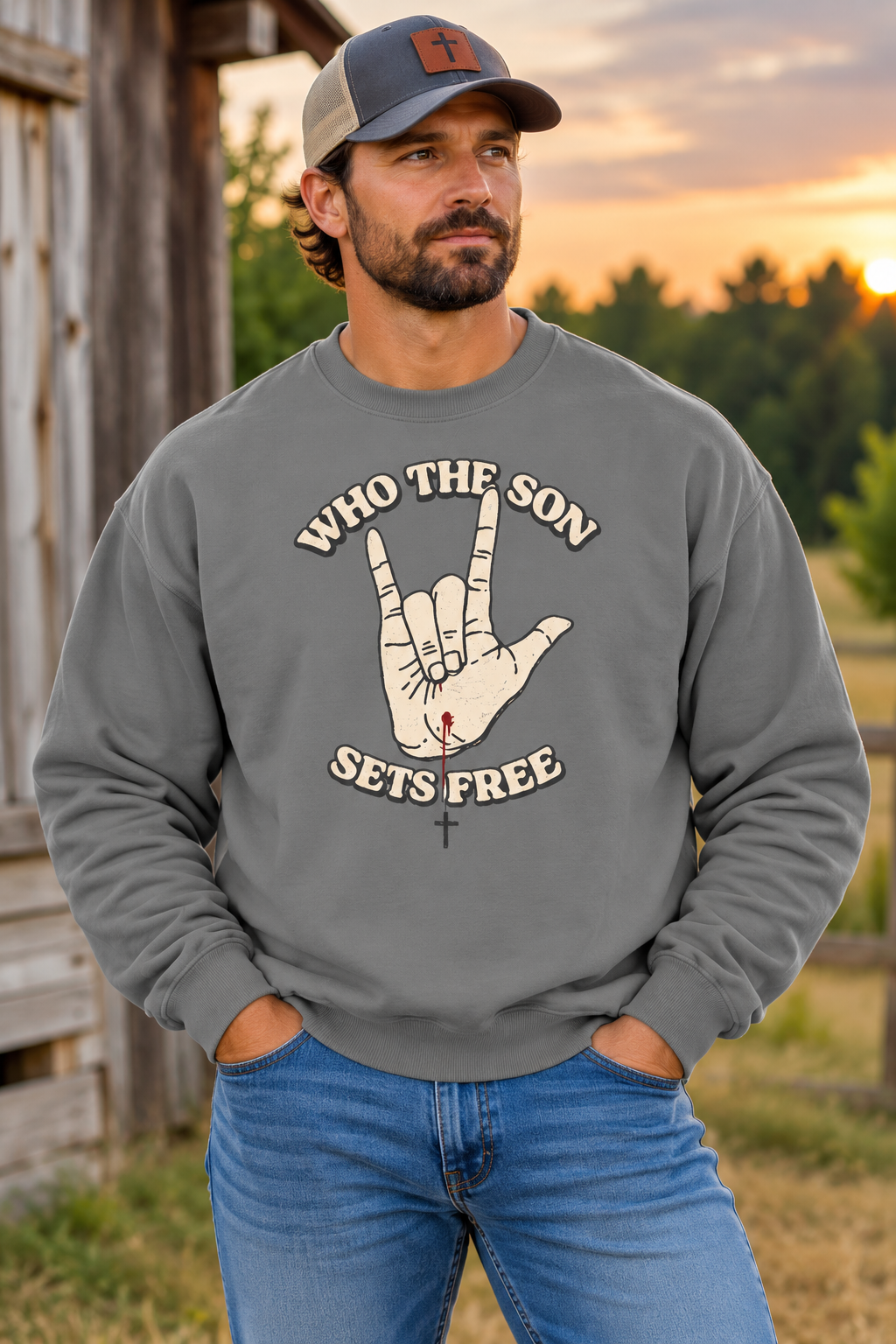 Who The Son Sets Free Crewneck Sweatshirt