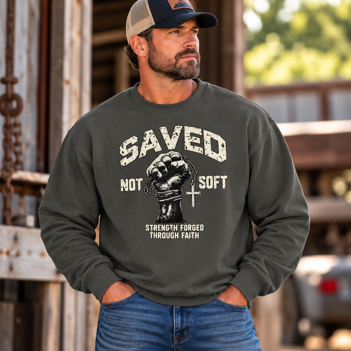 Saved Not Soft Crewneck Sweatshirt
