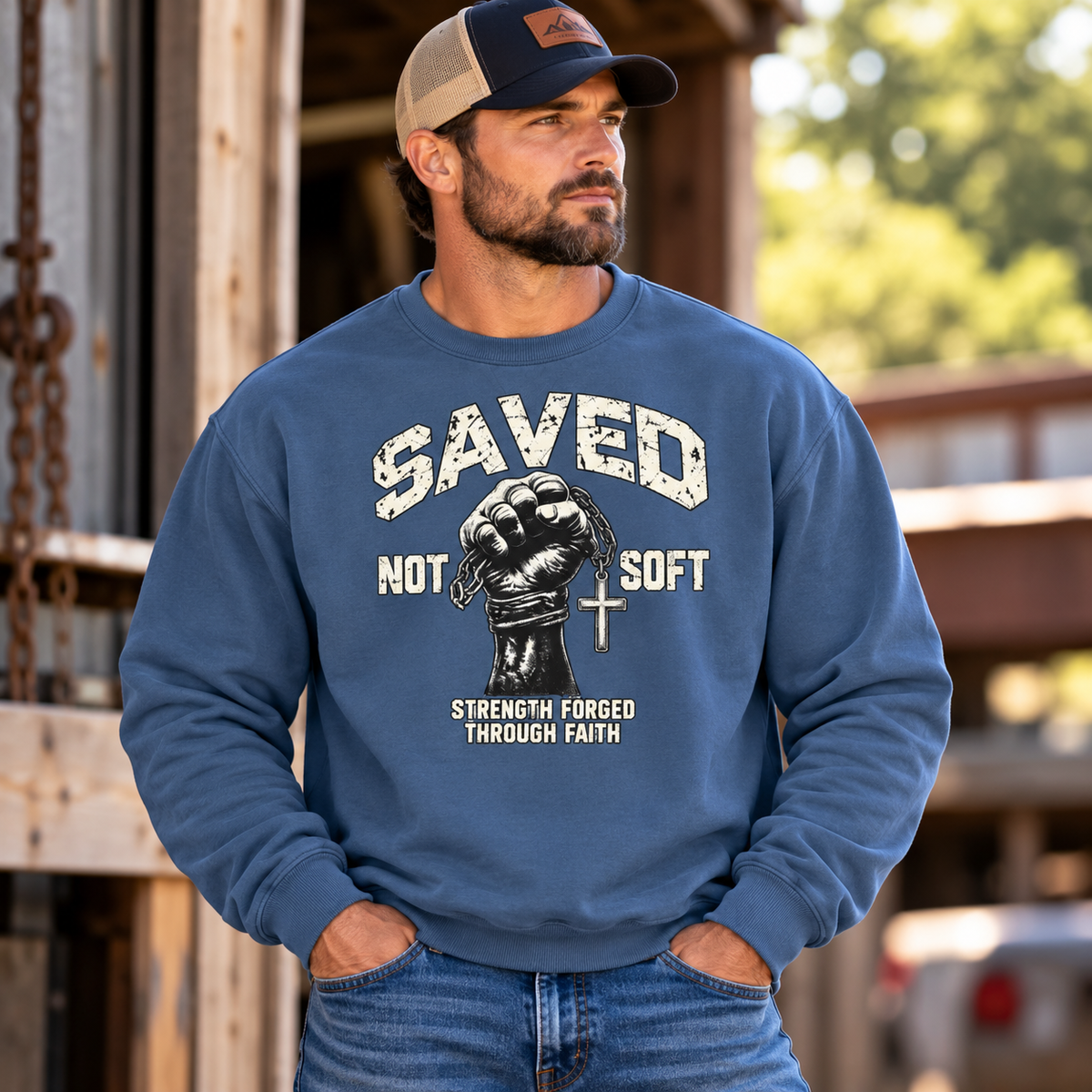 Saved Not Soft Crewneck Sweatshirt