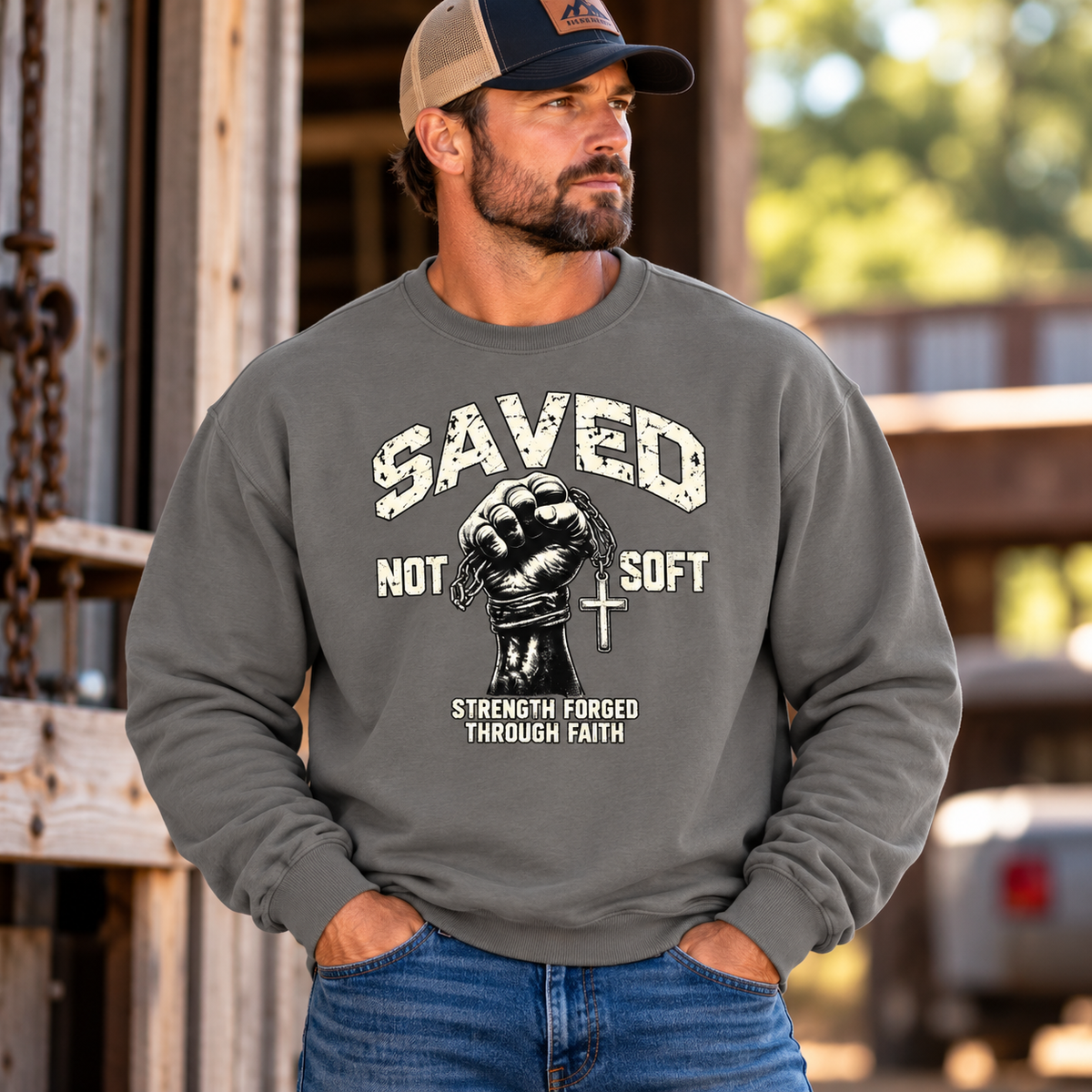 Saved Not Soft Crewneck Sweatshirt