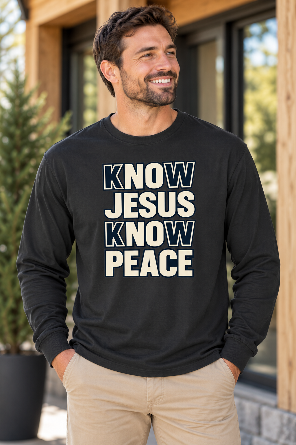 Know Jesus Know Peace Long Sleeve T-Shirt
