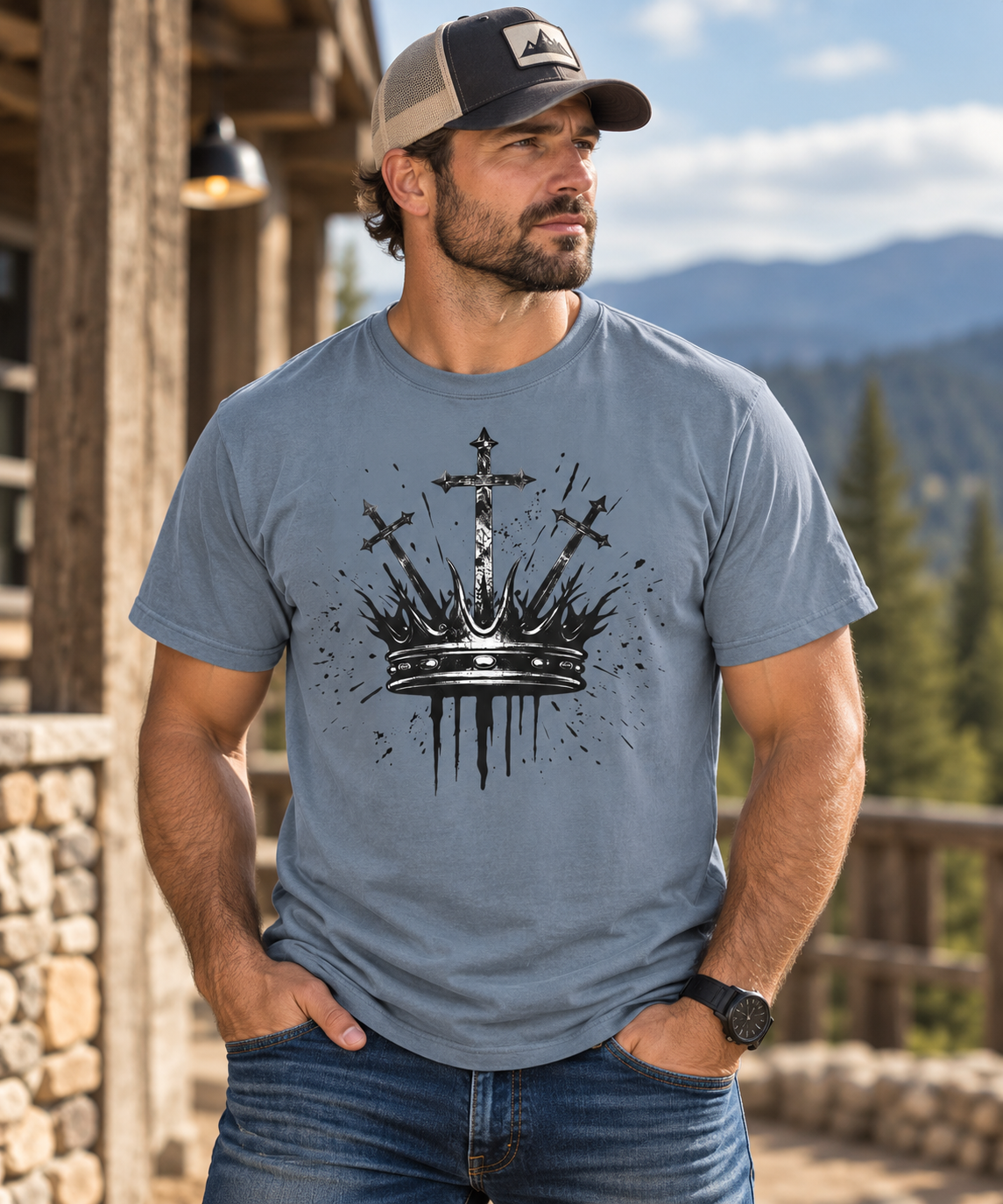Three Crosses & Crown Tshirt