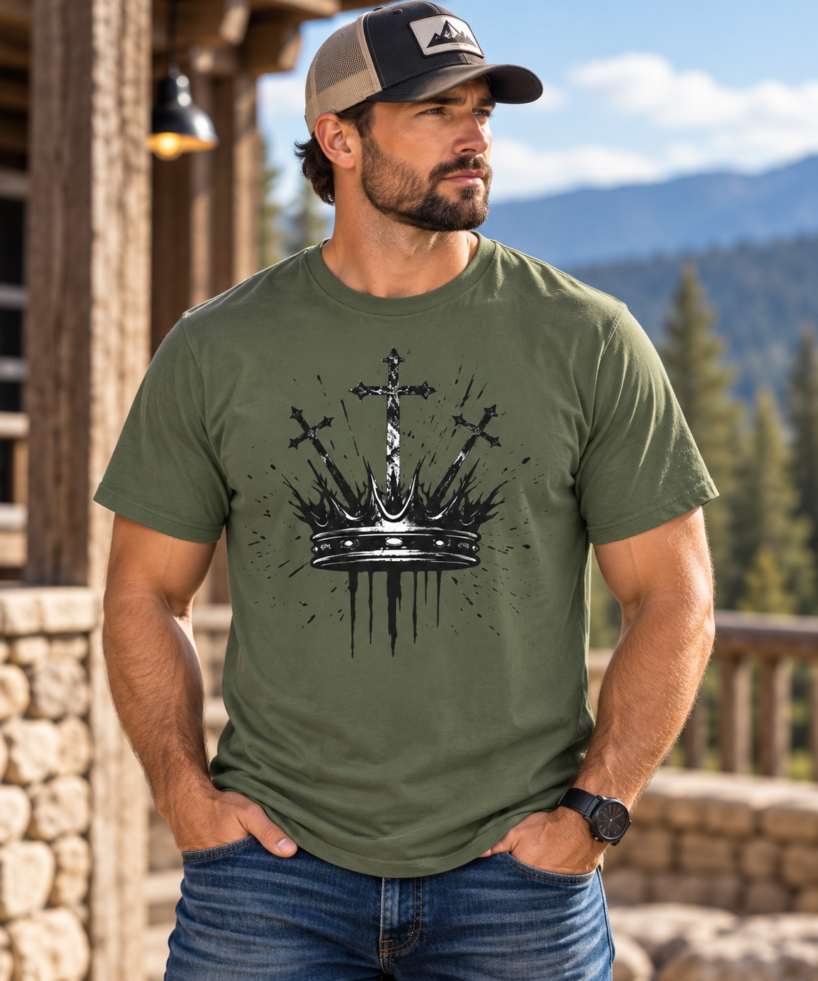 Three Crosses & Crown Tshirt