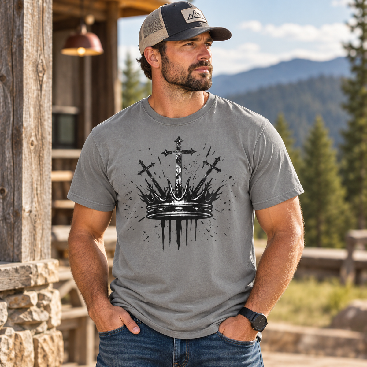 Three Crosses & Crown Tshirt